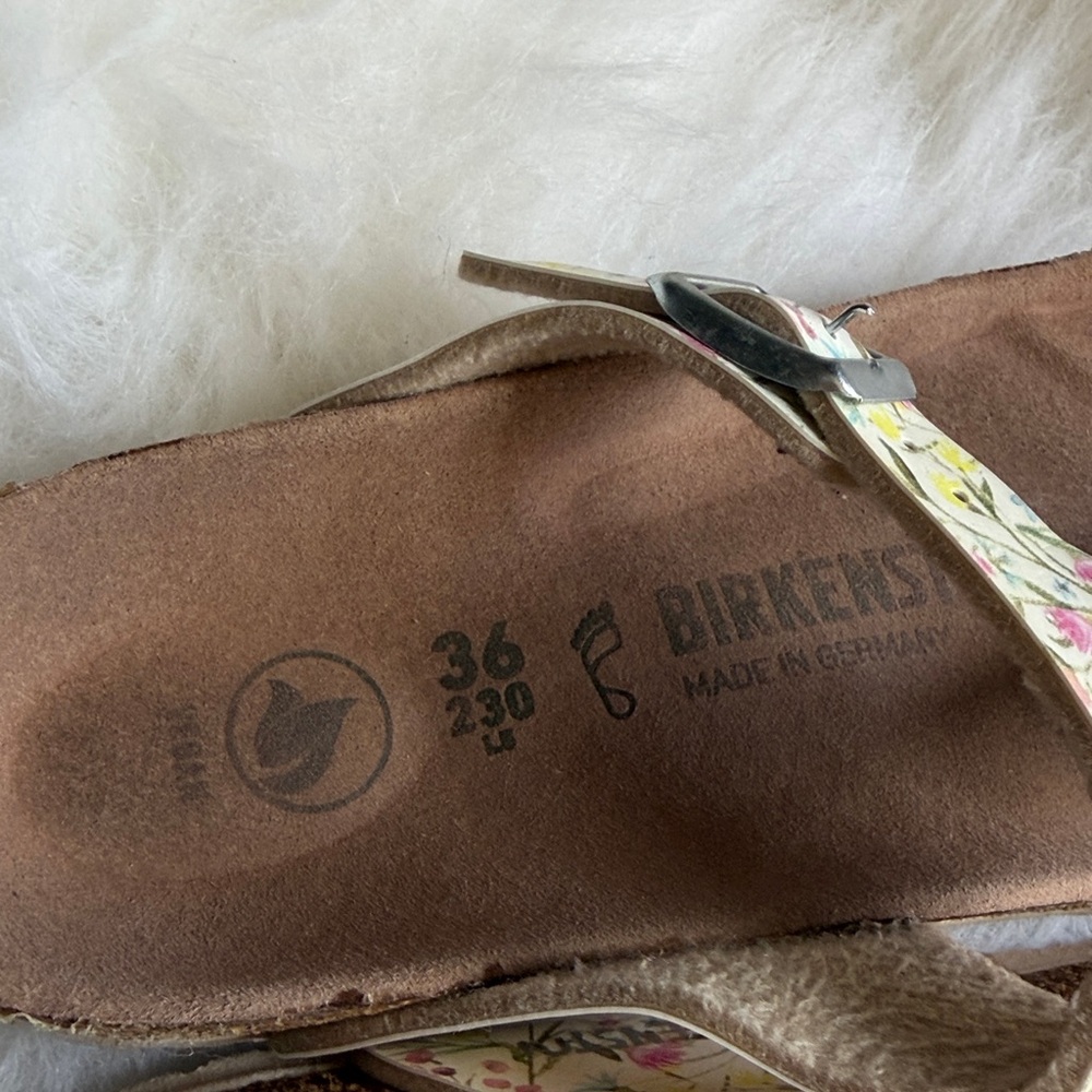 BIRKENSTOCK Gizeh BS Birko Flor VEGAN Thong Sandal EU36/US 5.5 WATERCOLOR FLOWER - Picture 5 of 10